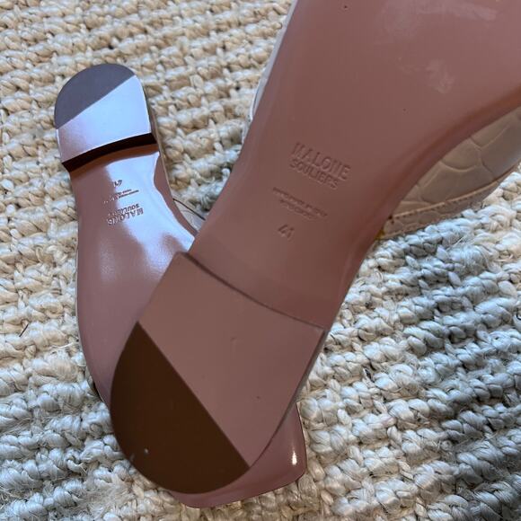 MALONE SOULIERS  perla croc embossed slide sandals Sz 41/US 11 - Picture 5 of 5